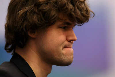 Magnus Carlsen contemplates his next move.
