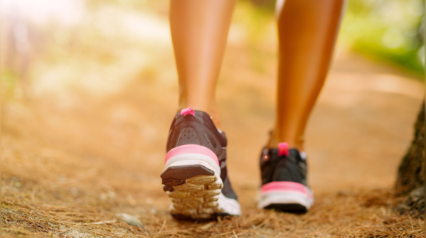 Woman running outdoors.